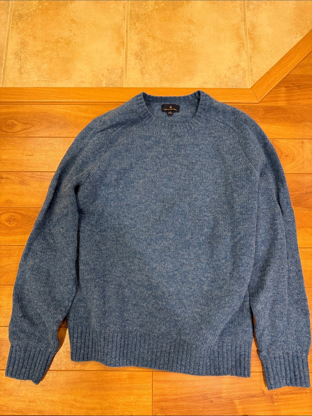 Brooks Brothers Heathered Blue Men's Crewneck Sweater